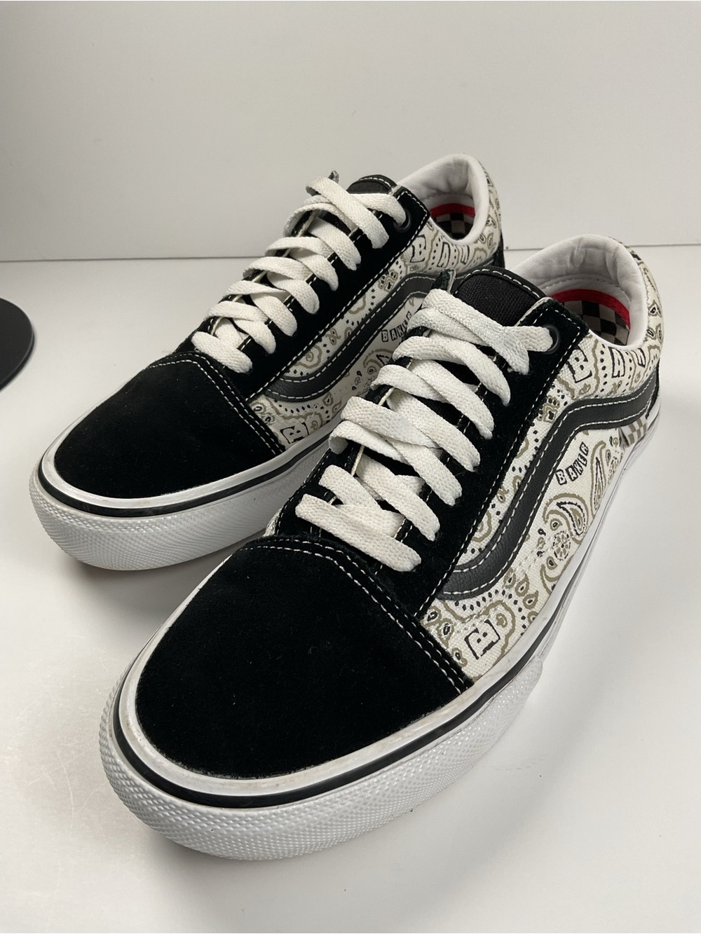 Vans Old Skool Baker Bandana Black White Skate Shoes Men’s 8 Women’s 9.5